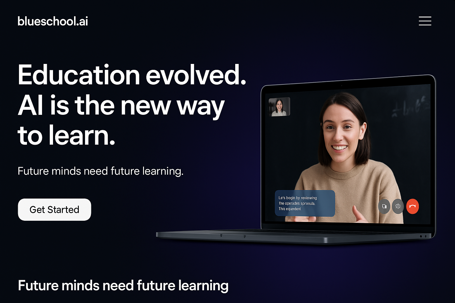 Blueschool.ai interface mockup